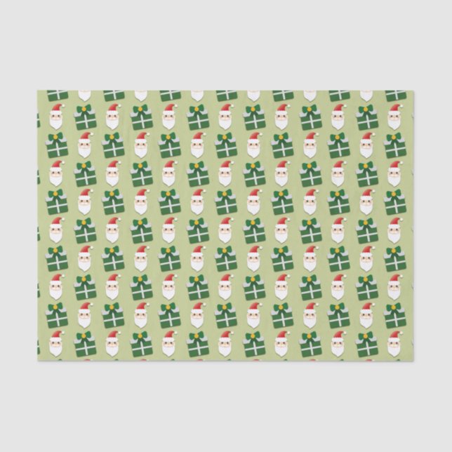 Weihnachten Weihnachtsrot und Grün Seidenpapier (Vorderseite)