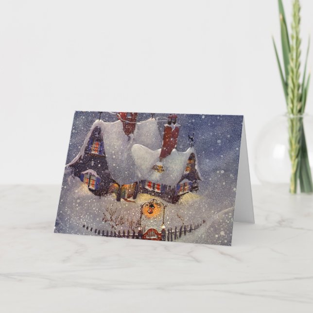 Weihnachten, Weihnachtswerkstatt Nordpol Feiertagskarte (Vorderseite)