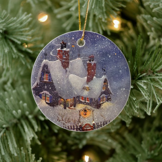 Weihnachten, Weihnachtswerkstatt Nordpol Keramikornament (Baum)