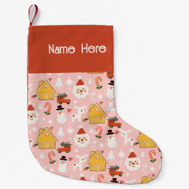 Weihnachten Weihnachtswerkstatt Retro Rosa Kleiner Weihnachtsstrumpf