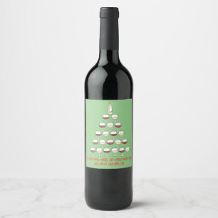 Weihnachten; Weinbaum; Weingläser; Weinetikett