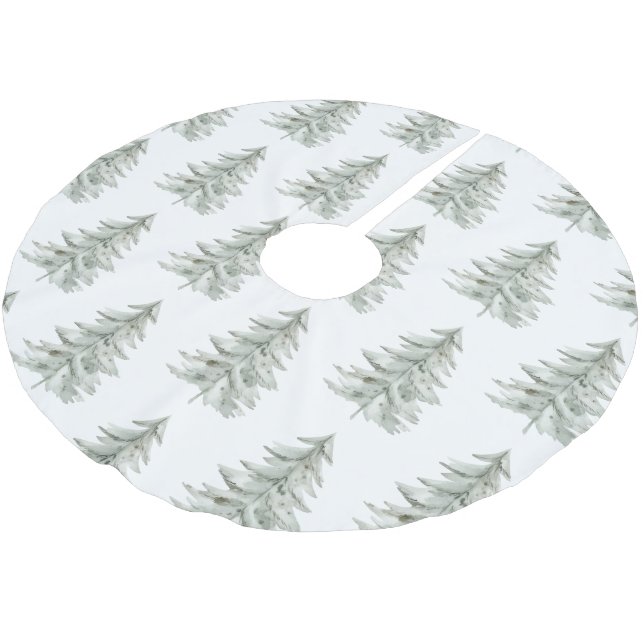 Weihnachten Weiße Grüne Bäume Polyester Weihnachtsbaumdecke (Schrägansicht)