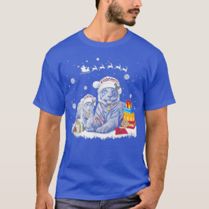 Weihnachten Weißer Tiger Weihnachtsmannmütze Weihn T-Shirt