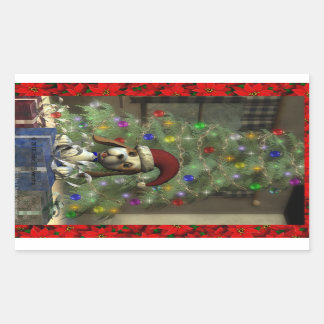 Weihnachten Welpe Rectangle Sticker