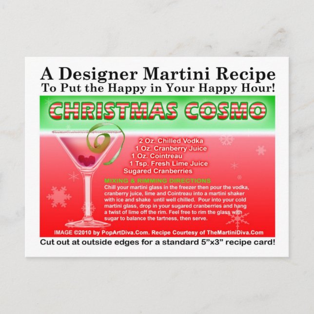 Weihnachten Weltbürger Martini Rezept Postkarte (Vorderseite)