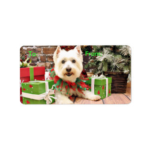 Weihnachten - West Highland Terrier - Abby Adressaufkleber