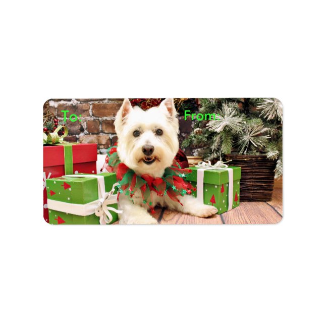 Weihnachten - West Highland Terrier - Abby Adressaufkleber (Vorne)