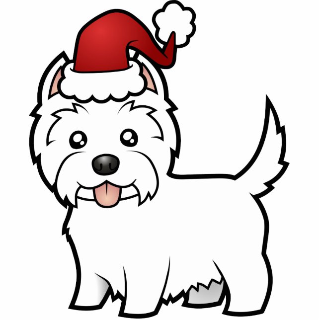 Weihnachten West Highland White Terrier Fotoskulptur Ornament (Vorne)