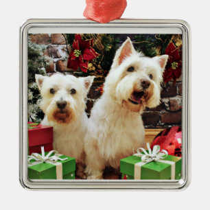 Weihnachten - Westies - Bailey und Callie Ornament Aus Metall