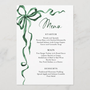 Weihnachten Whimsical Funky Grüner Bogen Dinner Pa Menükarte