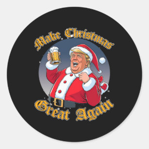 Weihnachten wieder großartig 2024 Trump Funny Trum Runder Aufkleber