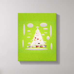 Weihnachten wieder großartig blass grüne Schneebau Leinwanddruck