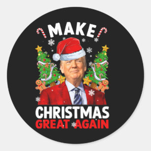 Weihnachten wieder großartig Donald Trump Sant Runder Aufkleber