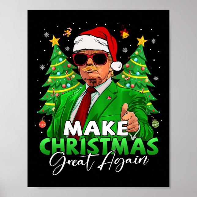 Weihnachten wieder großartig Funny Santa Trump Chr Poster (Vorne)