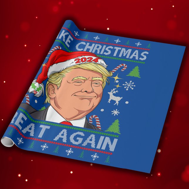 Weihnachten wieder großartig Funny Trump 2024 Geschenkpapier (Von Creator hochgeladen)