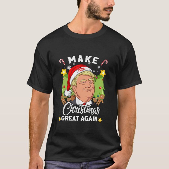 Weihnachten wieder großartig Funny Trump 2024 Sant T-Shirt (Vorderseite)
