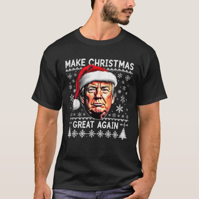 Weihnachten wieder großartig Funny Trump hässlich  T-Shirt (Vorderseite)