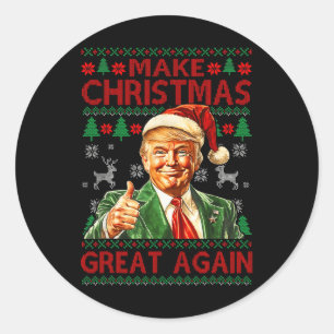 Weihnachten wieder großartig Funny Trump Weihnacht Runder Aufkleber