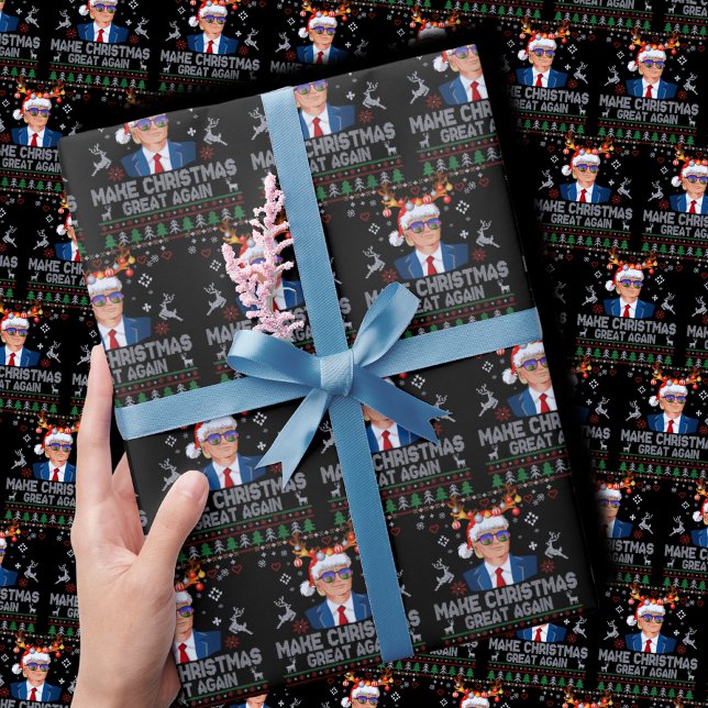 Weihnachten wieder großartig, ich hässlich Trump Geschenkpapier (Von Creator hochgeladen)