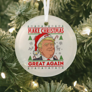 Weihnachten wieder großartig machen, Donald Trump Ornament Aus Glas