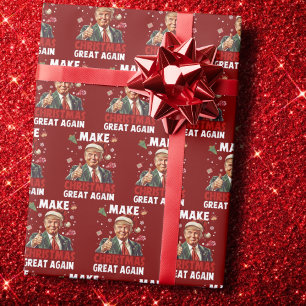 Weihnachten wieder großartig machen Funny Santa Geschenkpapier
