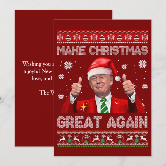 Weihnachten wieder großartig machen, Funny Trump W (Vorne/Hinten)