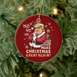Weihnachten wieder großartig machen Trump Santa Keramik Ornament