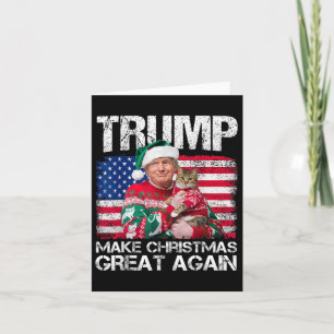 Weihnachten wieder großartig Santa Trump Usa Flag Karte