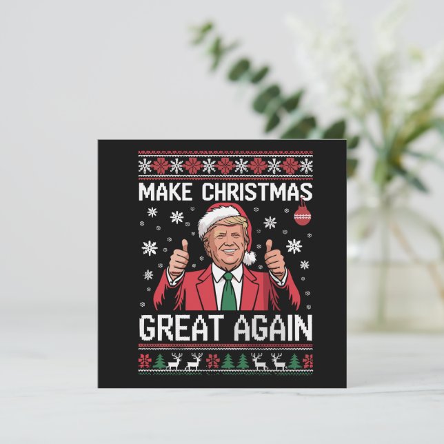 Weihnachten wieder großartig Trump Pajamas Ugly Xm Einladung (Stehend Vorderseite)