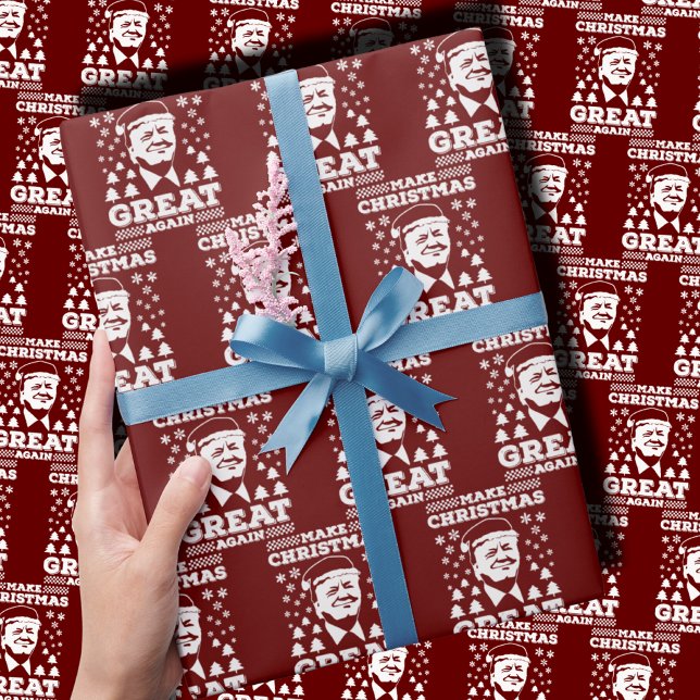 Weihnachten wieder großartig Trump Red Geschenkpapier (Von Creator hochgeladen)