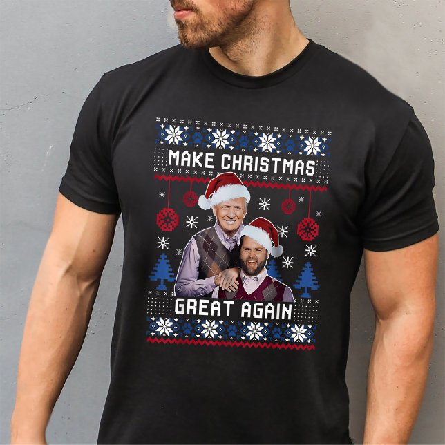Weihnachten wieder großartig Trump Vance Ugly Xmas T-Shirt (Von Creator hochgeladen)