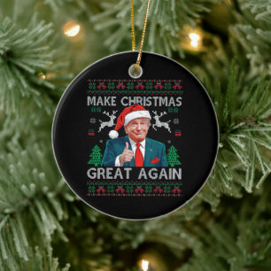 Weihnachten wieder großartig Trump-Weihnachten Keramik Ornament