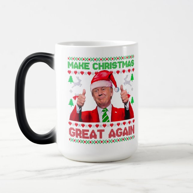 Weihnachten wieder großartig Trump Weihnachten Verwandlungstasse (Links)