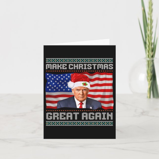 Weihnachten wieder großartig Trump Weihnachtsschne Karte (Vorderseite)