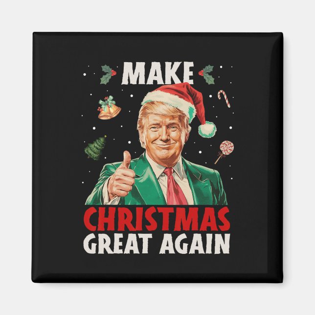 Weihnachten wieder großartig Trump Weihnachtsschne Magnet (Vorne)