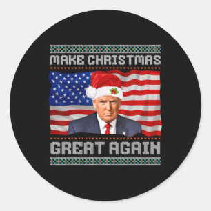 Weihnachten wieder großartig Trump Weihnachtsschne Runder Aufkleber