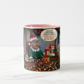 Weihnachten wieder großartig Trump Zweifarbige Tasse