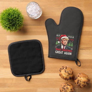 Weihnachten wieder großartig Weihnachten schwitzen Ofenhandschuh & Topflappen-Set