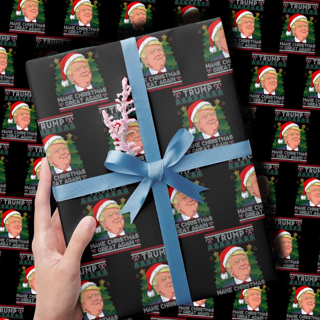 Weihnachten wieder großartig Weihnachten Trump Wei Geschenkpapier (Von Creator hochgeladen)