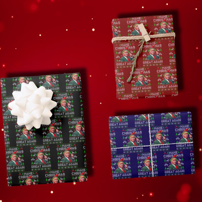 Weihnachten wieder großartig Weihnachten Trump Wei Geschenkpapier Set (Von Creator hochgeladen)