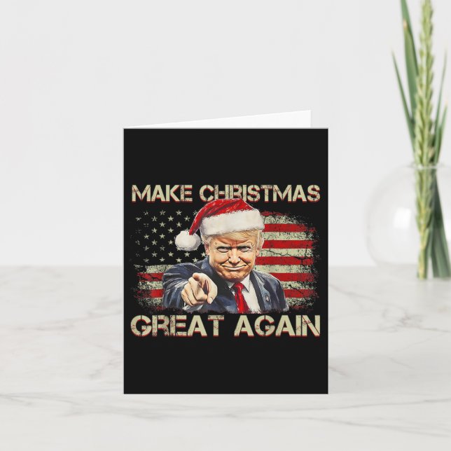 Weihnachten wieder großartig Weihnachten Trump Wei Karte (Vorderseite)