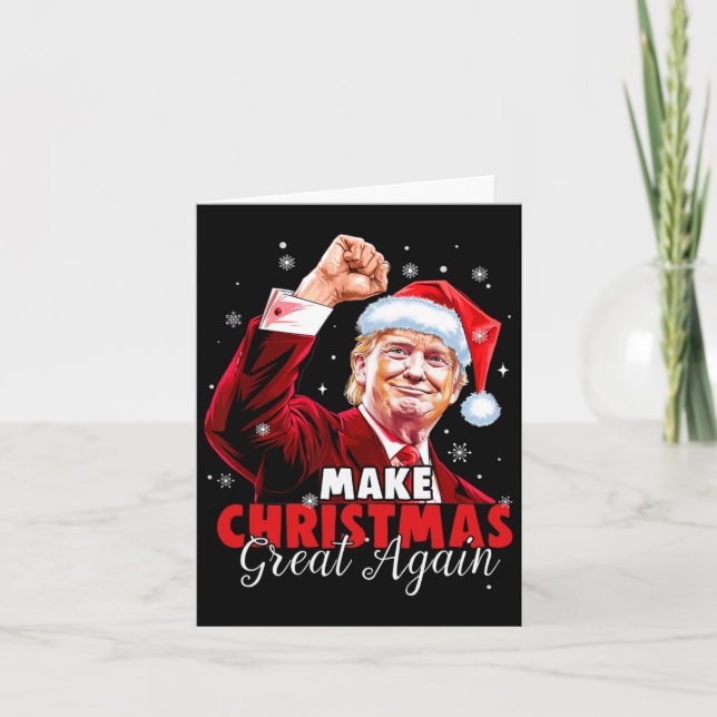 Weihnachten wieder großartig Weihnachten Trump Wei Karte (Vorderseite)