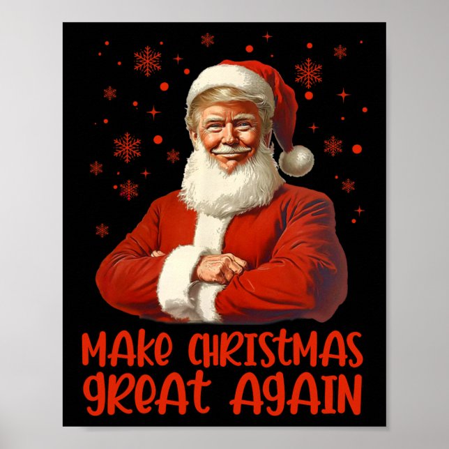 Weihnachten wieder großartig Weihnachten Trump Wei Poster (Vorne)