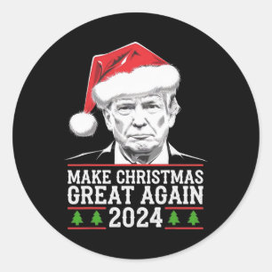 Weihnachten wieder großartig Weihnachten Trump Wei Runder Aufkleber