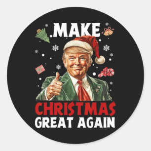 Weihnachten wieder großartig Weihnachten Trump Wei Runder Aufkleber