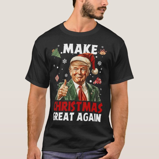 Weihnachten wieder großartig Weihnachten Trump Wei T-Shirt (Vorderseite)