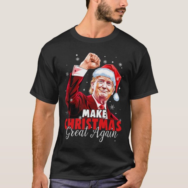 Weihnachten wieder großartig Weihnachten Trump Wei T-Shirt (Vorderseite)