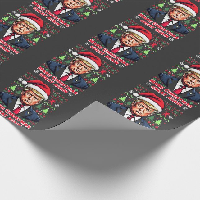 Weihnachten wieder großartig Weihnachten Ugly Xmas Geschenkpapier (Ecke)