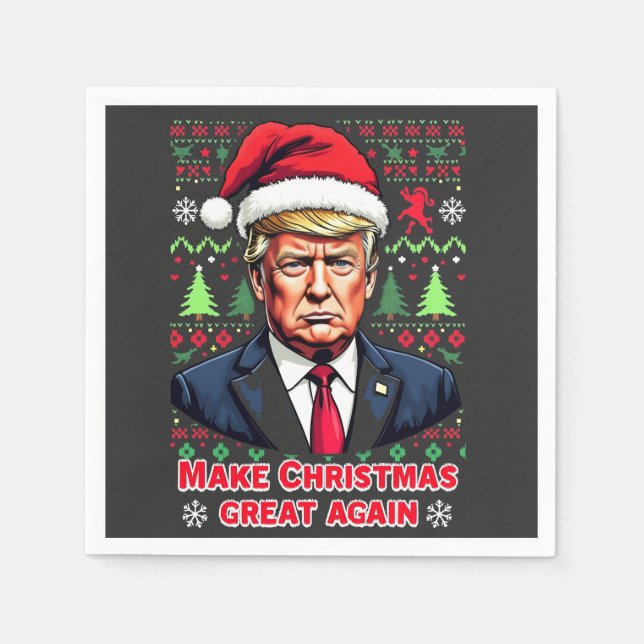 Weihnachten wieder großartig Weihnachten Ugly Xmas Serviette (Vorderseite)