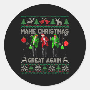 Weihnachten wieder großartig Weihnachtsmann Trump Runder Aufkleber